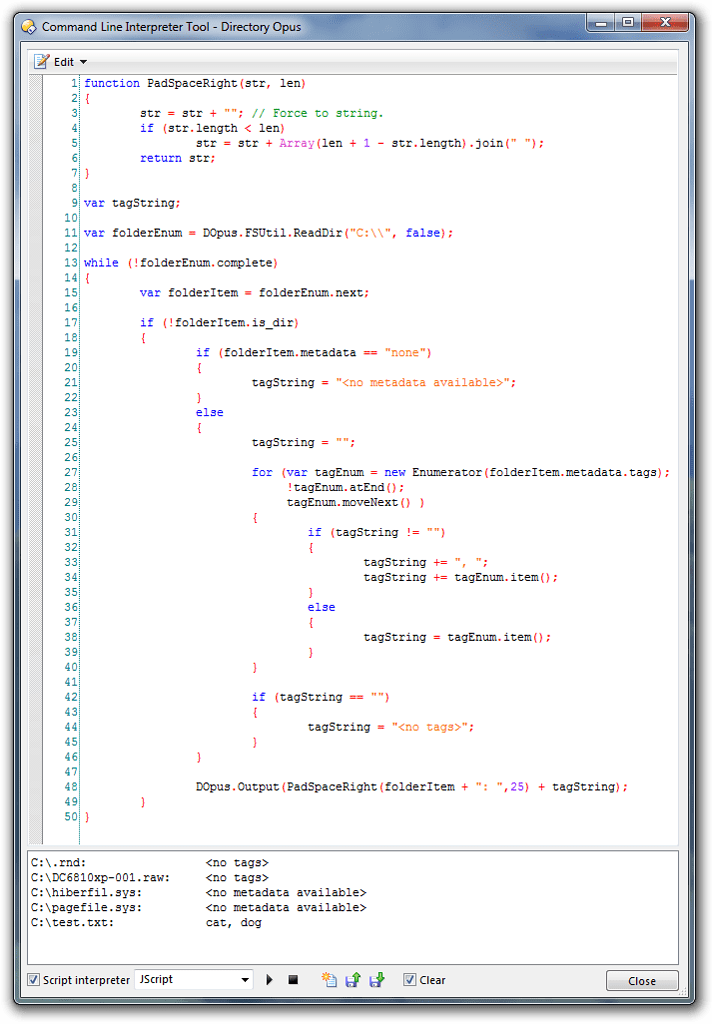 Scripts (JS & VBS) Snippet: Enumerating files and metadata tags - Opus ...