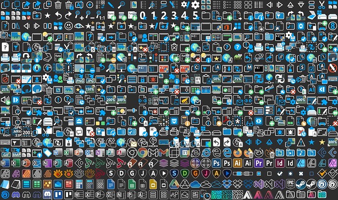 Demo - All Icons (Blue Dark Theme)