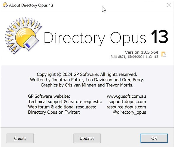 About Directory Opus 13 - verions