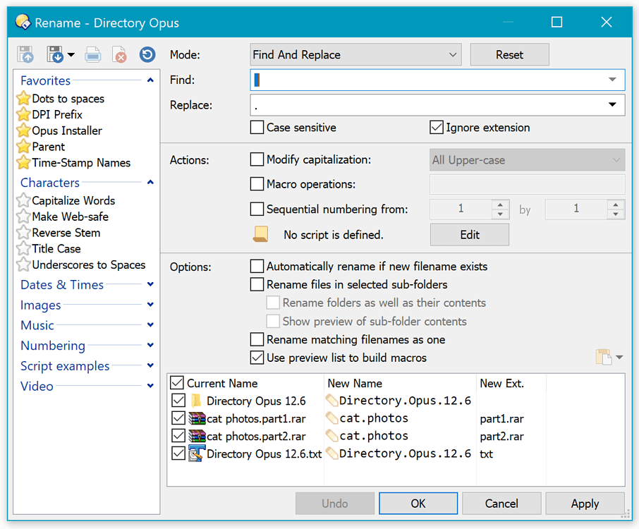 better file rename replace space within alphabetical