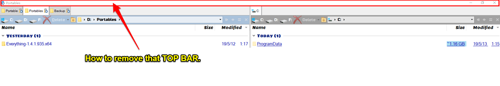 How To Remove The Top Bar So I Can Make DO Look Like Chrome Browser 