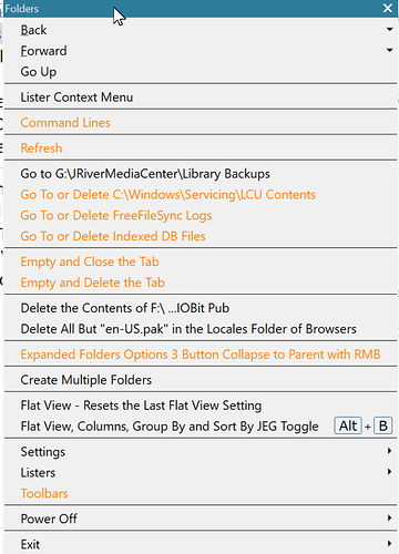 Folders Context Menu