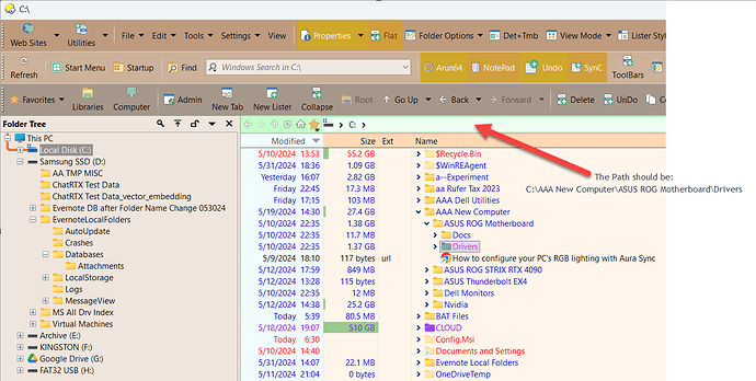 Path missing C Drive file display pane 02