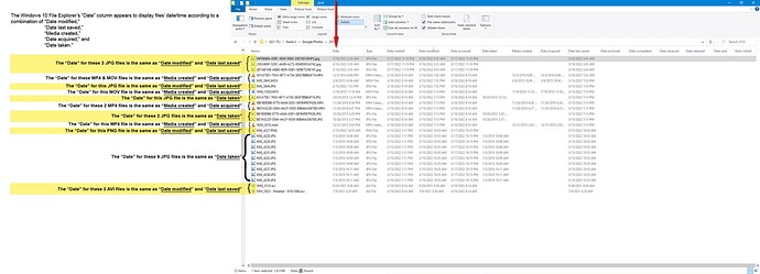 Windows 10 File Explorer 'Date' Behavior