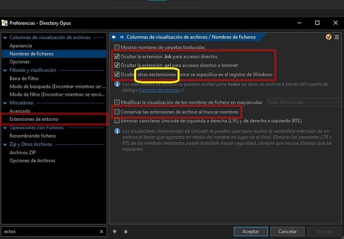 Error de traduccion de OPUS Directory2