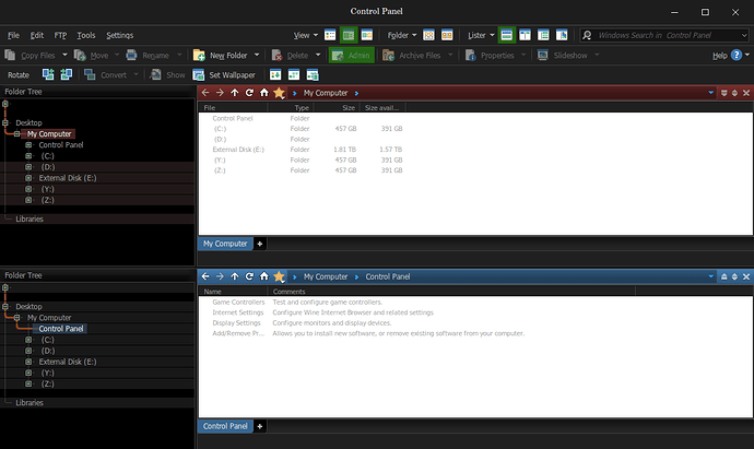 DOpus - Desktop - Control Panel