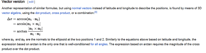 Great Circle vectors