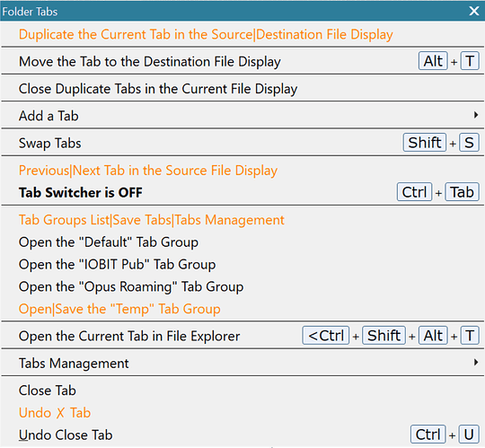 Folder Tabs Context Menu