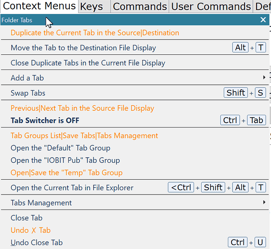 Folder Tabs Context Menu