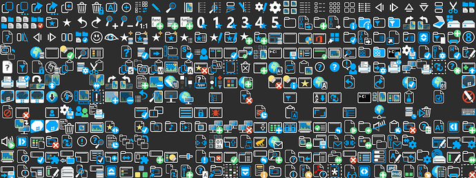 Demo - All Icons (Blue Dark Theme)