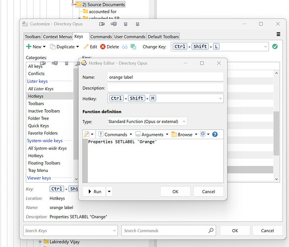 DO label shortcut
