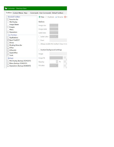Customizing floating bar and menus