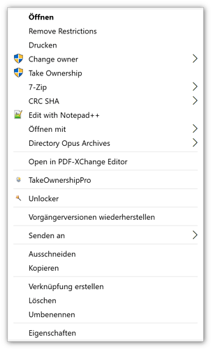 Windows Explorer Kontextmenü