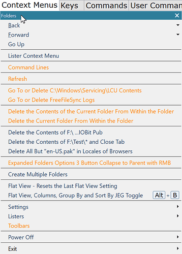 Folders Context Menu