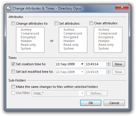 Modify file creation date/time - Help & Support - Directory Opus