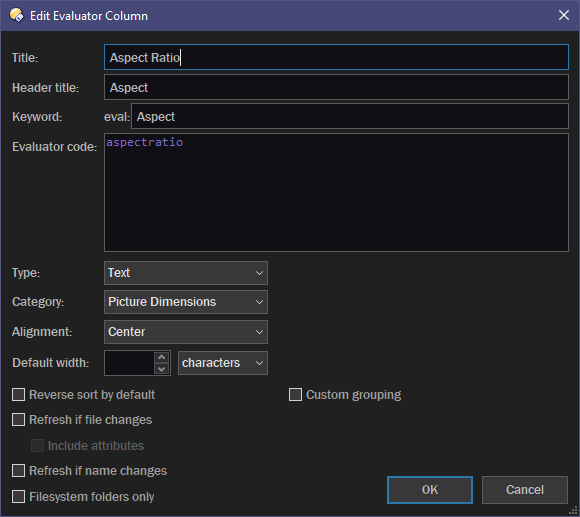 Edit Evaluator Column