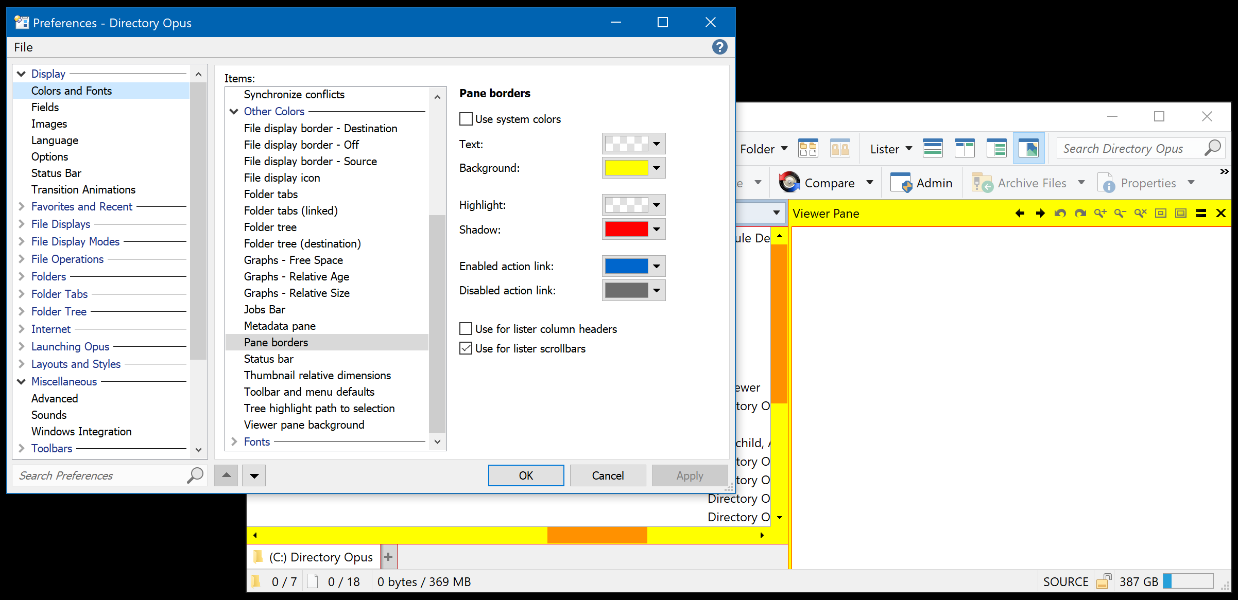 Scrollbars change colour and width! Help & Support Directory Opus