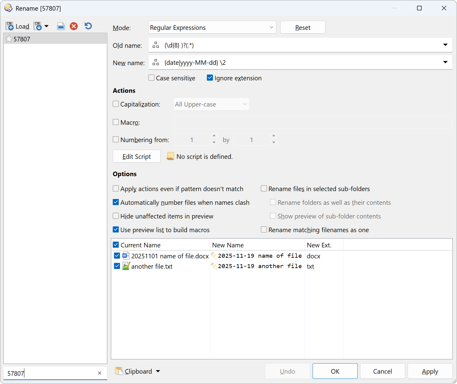 Looking for automating rename with deleting / updating first 9 ...