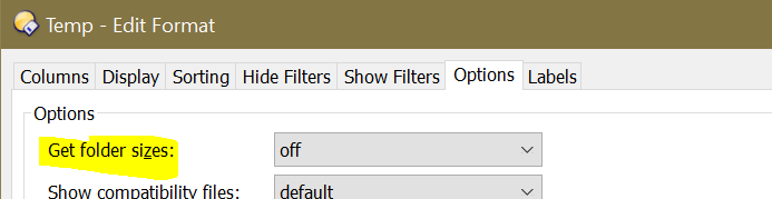 google drive show folder size