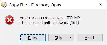 Error when copying file from DOPUS in TeamViewer to DOPUS on host