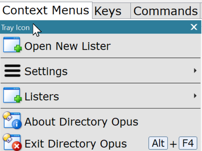 Tray Icon Context Menu