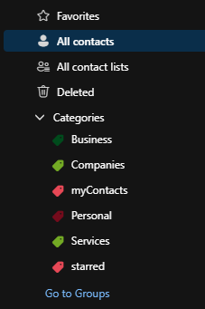 Outlook Categories