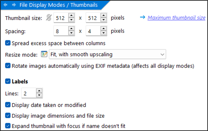 Problem getting Thumbnail size preference to stick - Help & Support ...