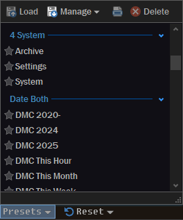 Presets List