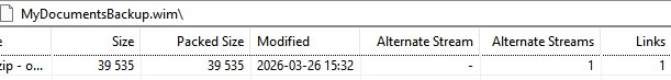 7-zip - shows ADS info