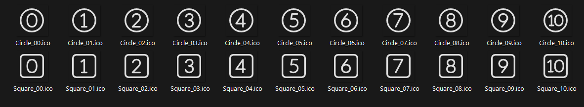 Status Icons Number (Monotone) Preview